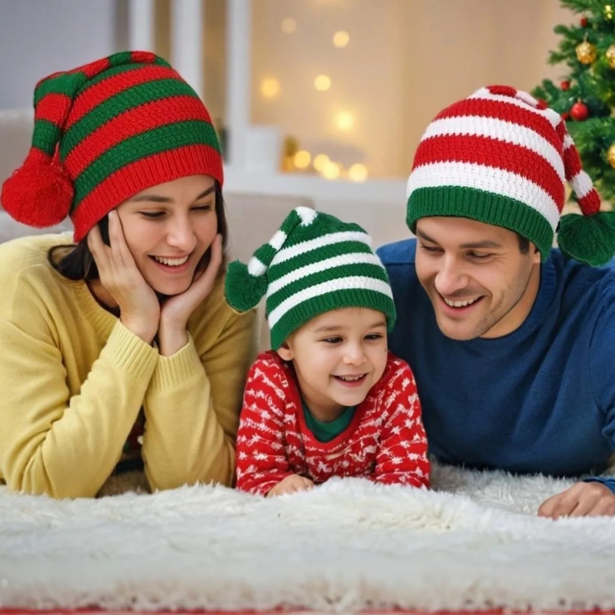 Kids Outdoor Xmas Gifts - 성인 어린이 크리스마스 모자 부직포 산타클로스