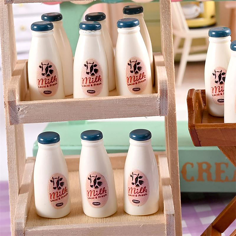 Kids Outdoor Kitchen Accessories - 5/10PCS 소형 음식 모델 장난감 우유