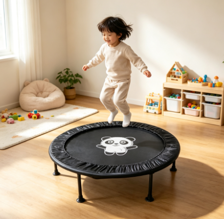 Kids Indoor Outdoor Trampoline - 팬더 프린트 미니 트램폴린 - 어린이용