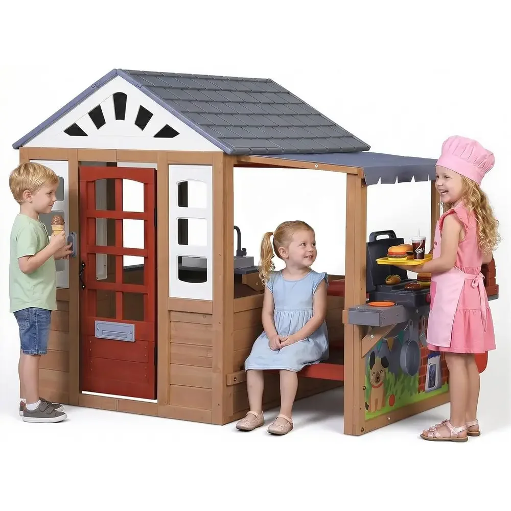 Kids Outdoor Grill - 어린이 야외용 나무 놀이집, CeWooden 플레이