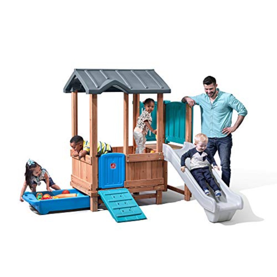 Kids Outdoor Storage - 우드랜드 어드벤처 플레이하우스 & 슬라이드, 어린이