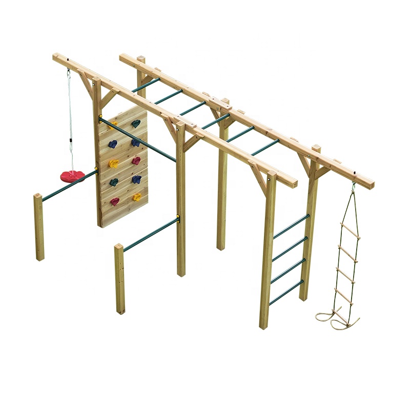 Kids Outdoor Monkey Bars - 6 in 1 나무 피트니스 장비