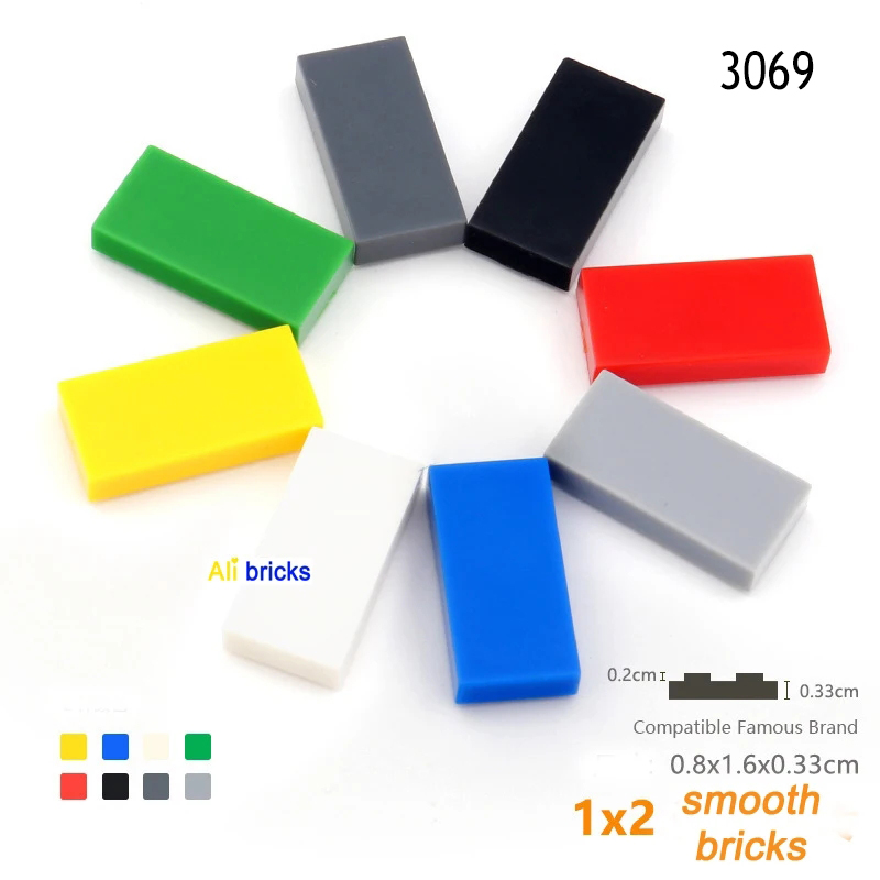 Lego Set City - 50 개/몫 1x2 타일 빌딩 블록