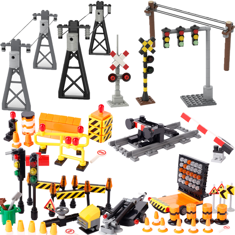 Lego Set City - MOC 도시 바리케이드 빌딩 블록 교통