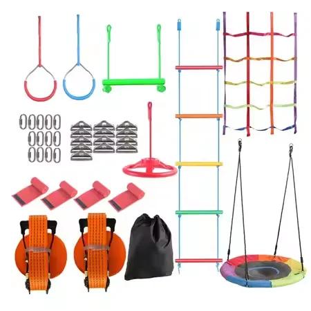 Kids Outdoor Monkey Bars - 어린이용 워리어 장애물 코스 키트, 행잉