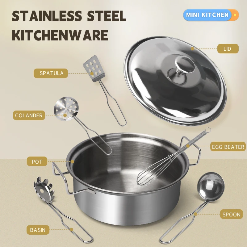 스테인리스 스틸 어린이 주방 놀이 세트 (진짜 금속 조 - Kids Outdoor Kitchen Accessories 리뷰 및 가격