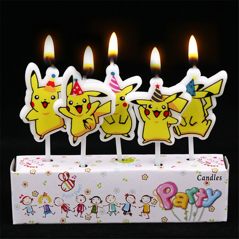 5 개/몫 포켓몬 생일 케이크 촛불 어린이 만화 피카추 - Kids Outdoor Kitchen Accessories 리뷰 및 가격