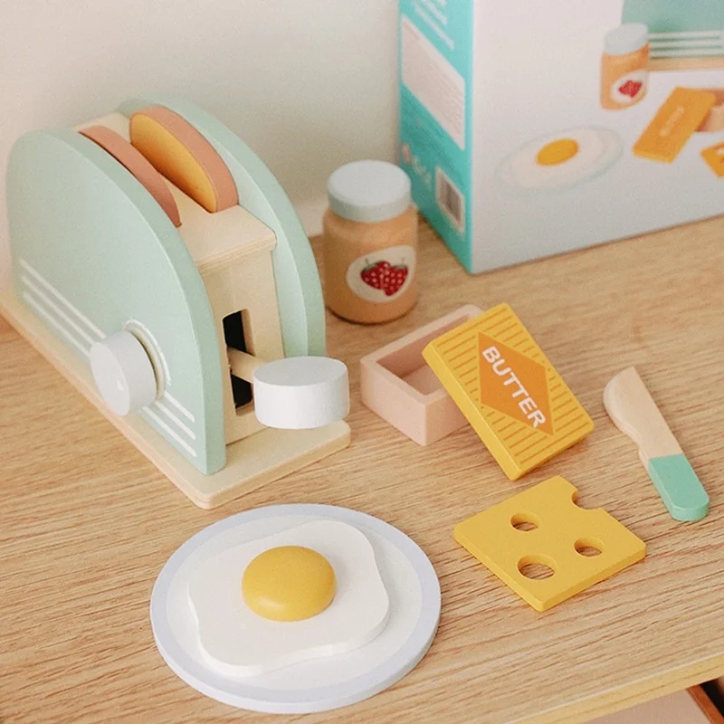 나무 시뮬레이션 토스터 장난감 어린이 놀이 주방 아침  - Kids Outdoor Kitchen Accessories 리뷰 및 가격