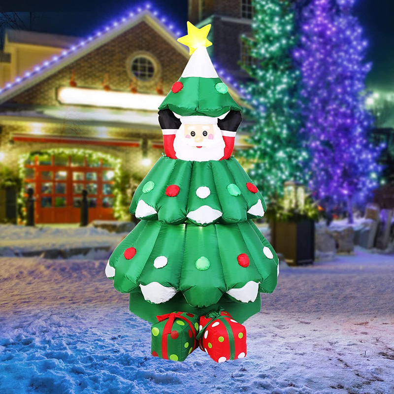 6 피트 공기 주입식 크리스마스 트리 팝업 산타 선물  - Kids Outdoor Xmas Gifts 리뷰 및 가격