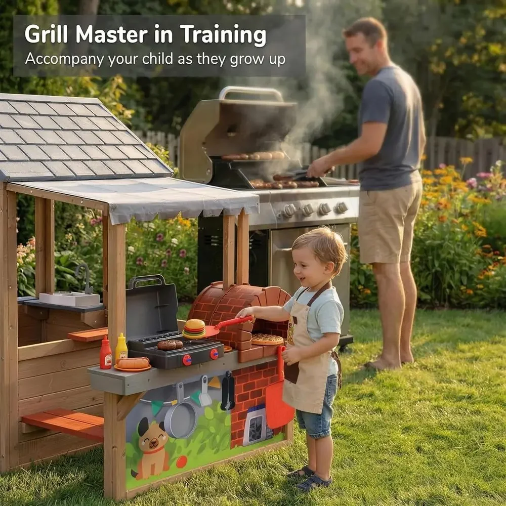 어린이 야외용 나무 놀이집, CeWooden 플레이 하 - Kids Outdoor Grill 리뷰 및 가격