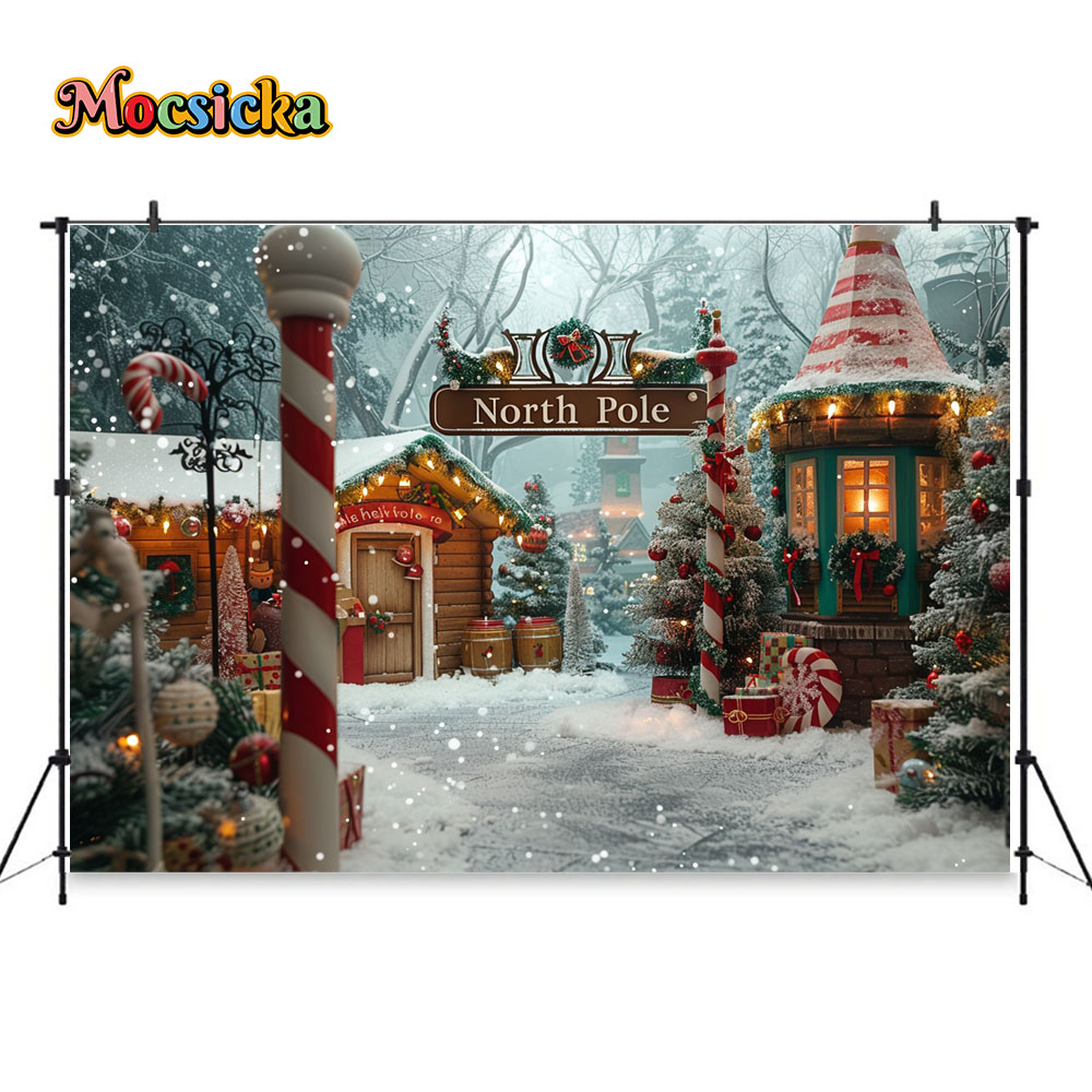 크리스마스 사진 배경 북극 캔디 케인 타운 동화 배경, - Kids Outdoor Xmas Gifts 리뷰 및 가격