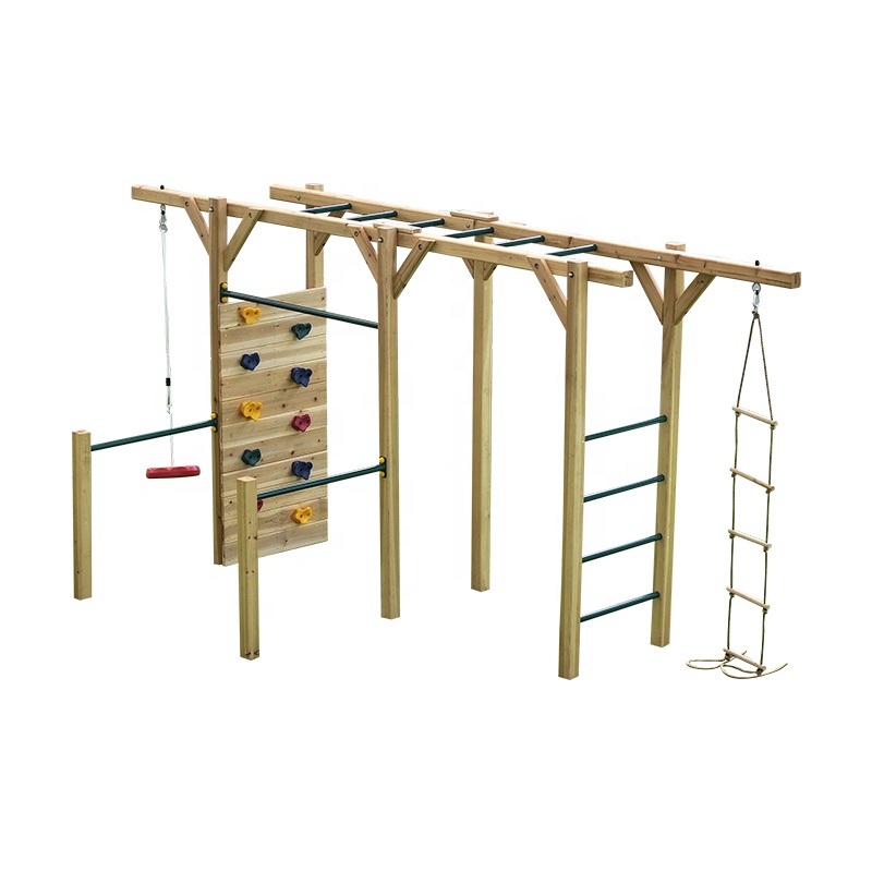 6 in 1 나무 피트니스 장비 어린이용 등반 사다리  - Kids Outdoor Monkey Bars 리뷰 및 가격