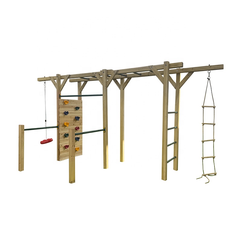 6 in 1 나무 피트니스 장비 어린이용 등반 사다리  - Kids Outdoor Monkey Bars 리뷰 및 가격