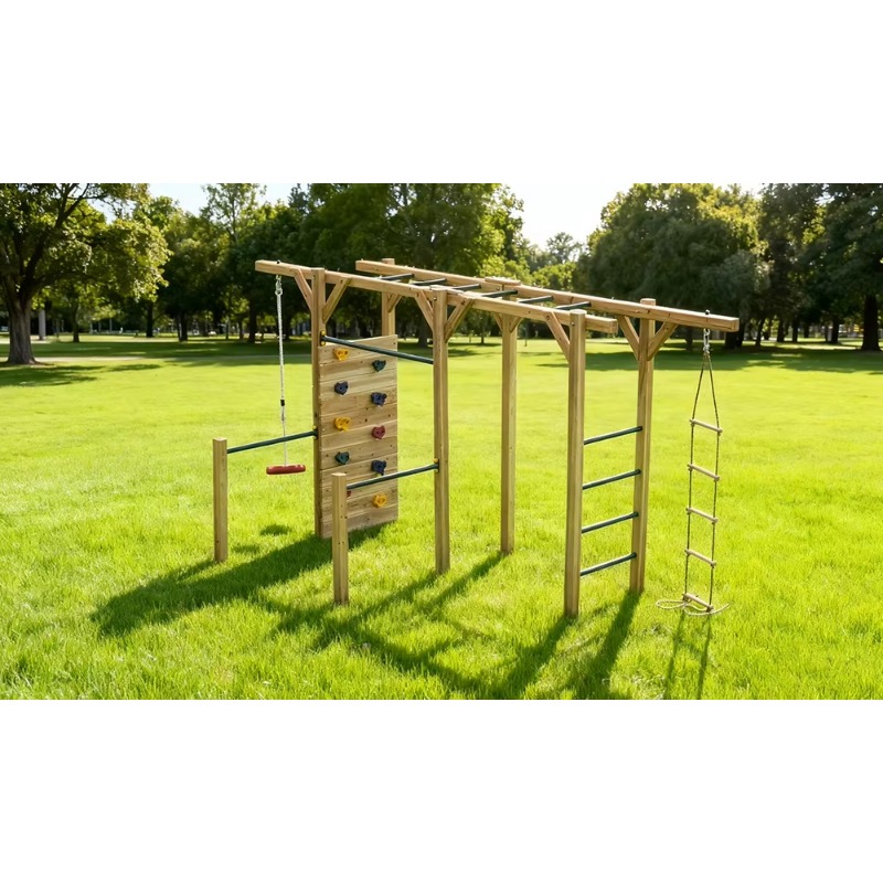 6 in 1 나무 피트니스 장비 어린이용 등반 사다리  - Kids Outdoor Monkey Bars 리뷰 및 가격