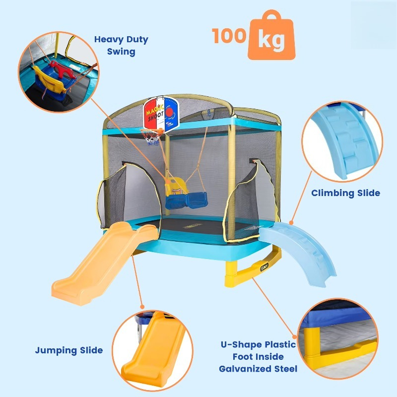 도매 트램펄린 야외 어린이 트램펄린 슬라이드가 있는 실 - Kids Indoor Outdoor Trampoline 리뷰 및 가격