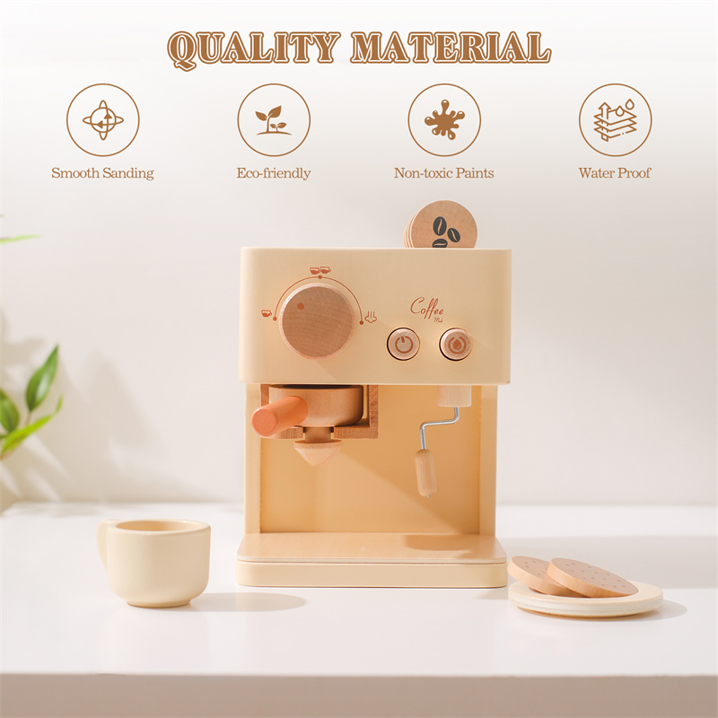 어린이 나무 몬테소리 장난감 세트 어린이 커피 기계 주 - Kids Outdoor Kitchen Accessories 리뷰 및 가격